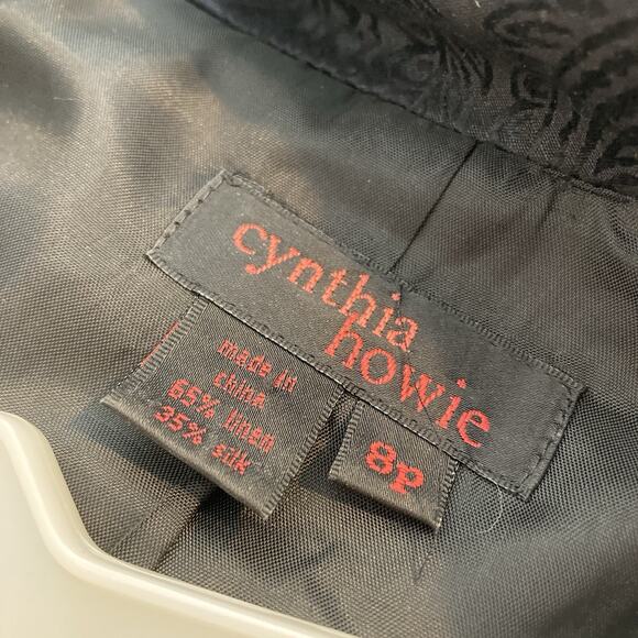 Cynthia Howie Women’s Two Piece Black Linen Blend Skirt‎ Suit Size 8P Career - Picture 8 of 16